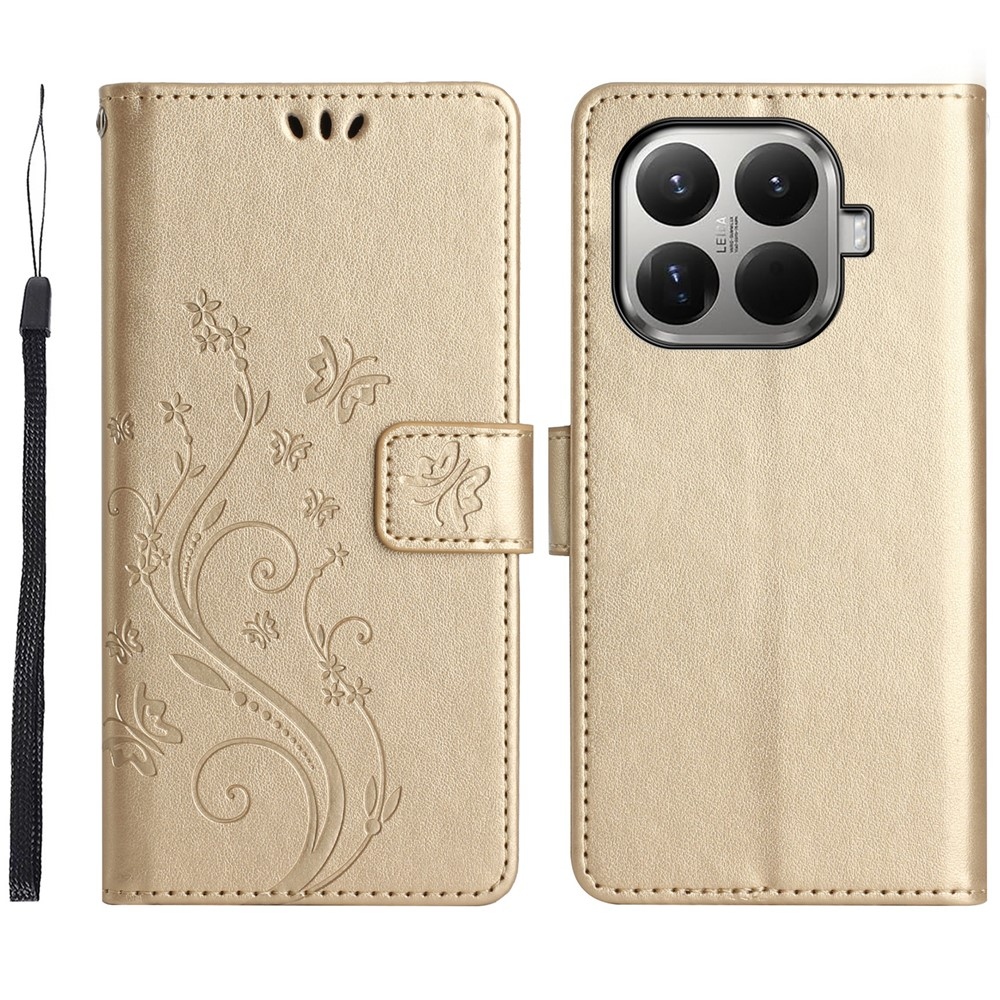 Virágos könyv tok Xiaomi 17T-hez - arany színű