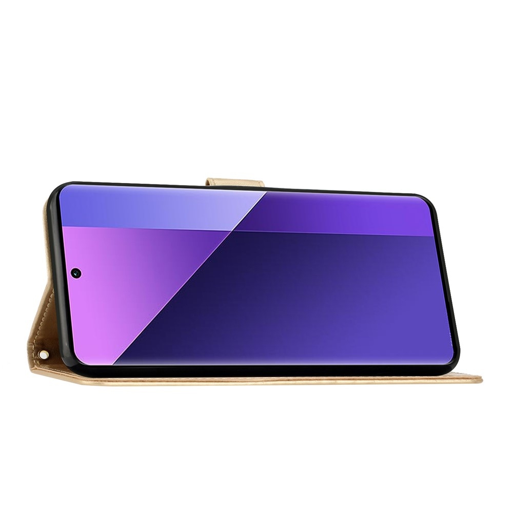Virágos könyv tok Xiaomi 17T-hez - arany színű