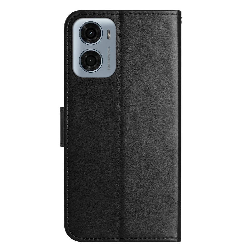 Virágos könyv tok Motorola Moto G06-hoz - fekete