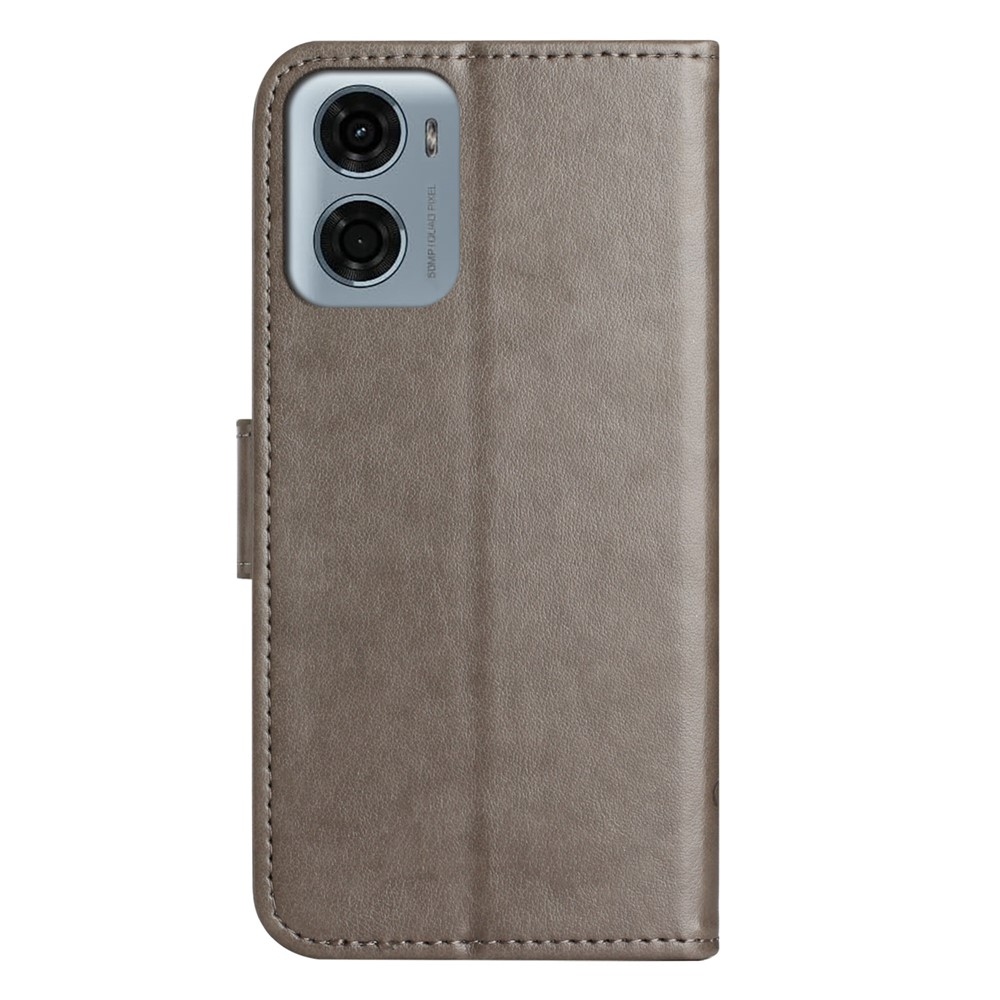 Virágos könyv tok Motorola Moto G06-hoz - szürke