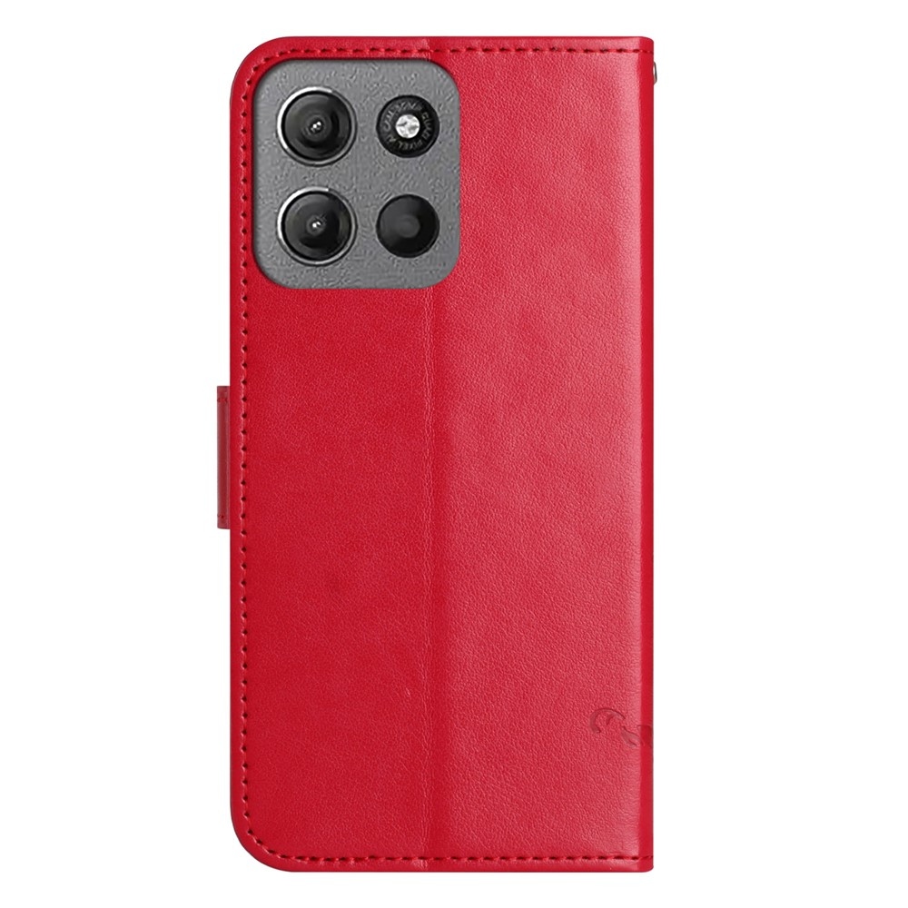 Flower könyvformájú tok a Motorola Moto G86 5G/G86 Power 5G készülékhez – piros