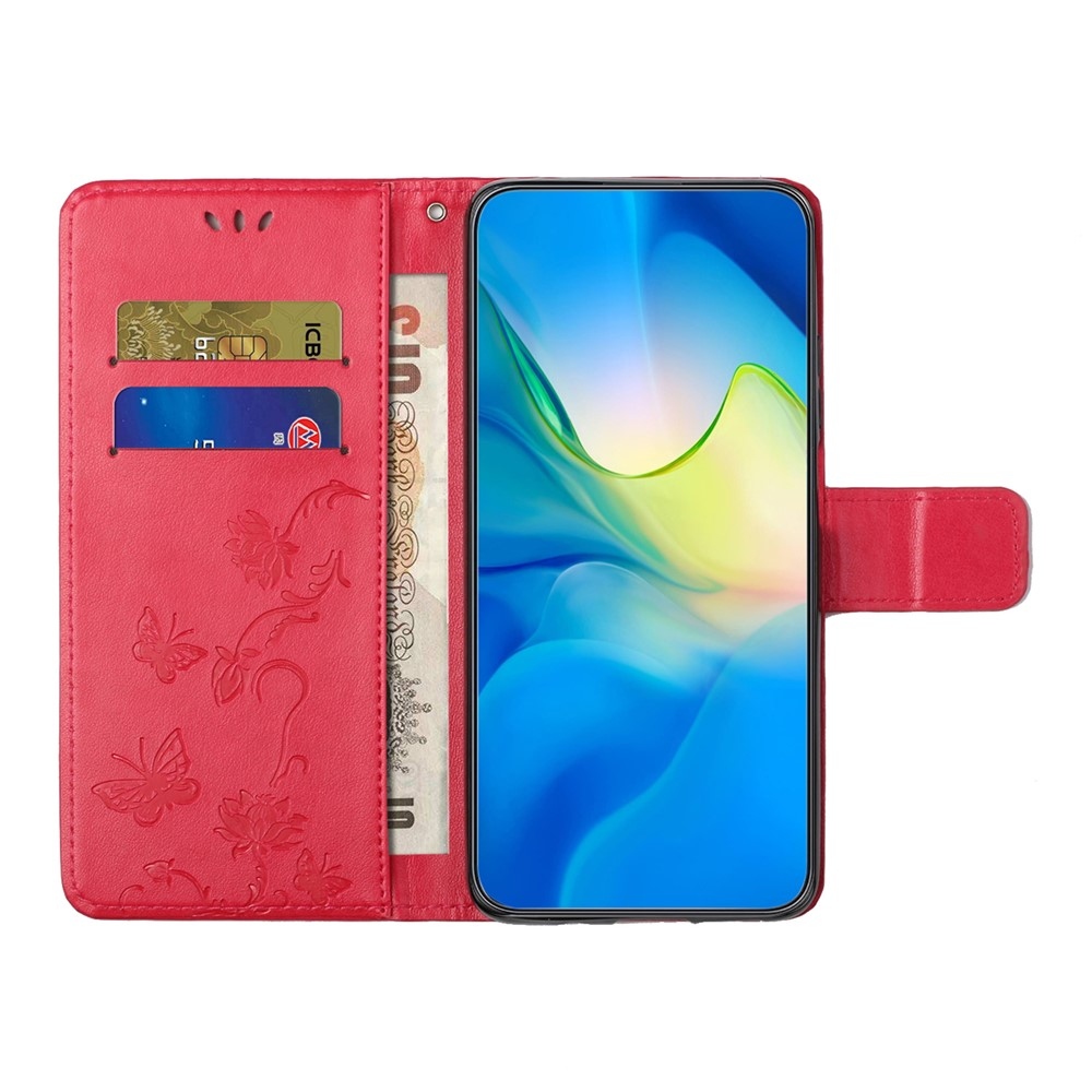 Flower könyvformájú tok a Motorola Moto G86 5G/G86 Power 5G készülékhez – piros