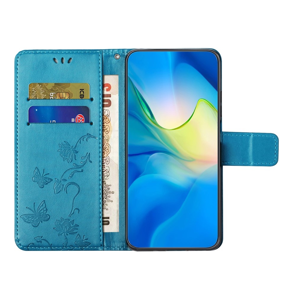 Flower könyvformájú tok a Motorola Moto G86 5G/G86 Power 5G készülékhez – kék