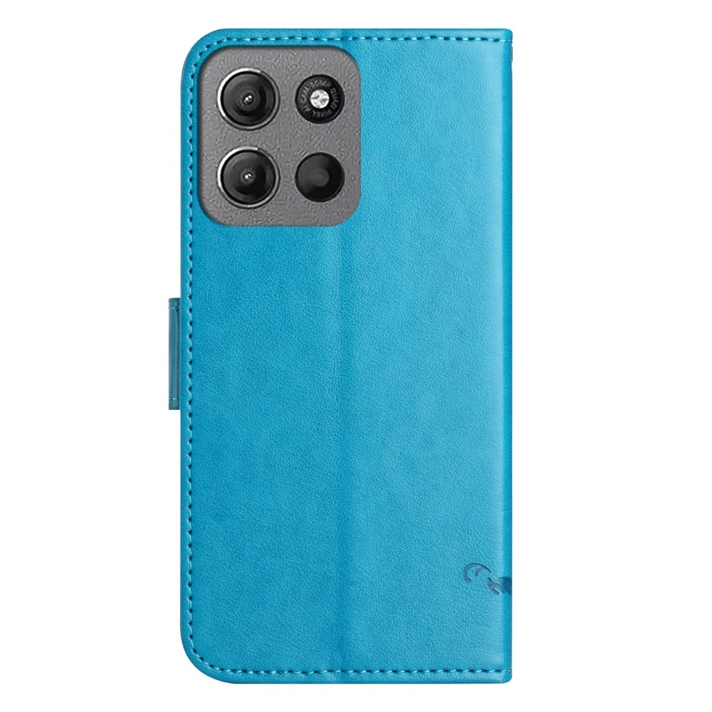 Flower könyvformájú tok a Motorola Moto G86 5G/G86 Power 5G készülékhez – kék