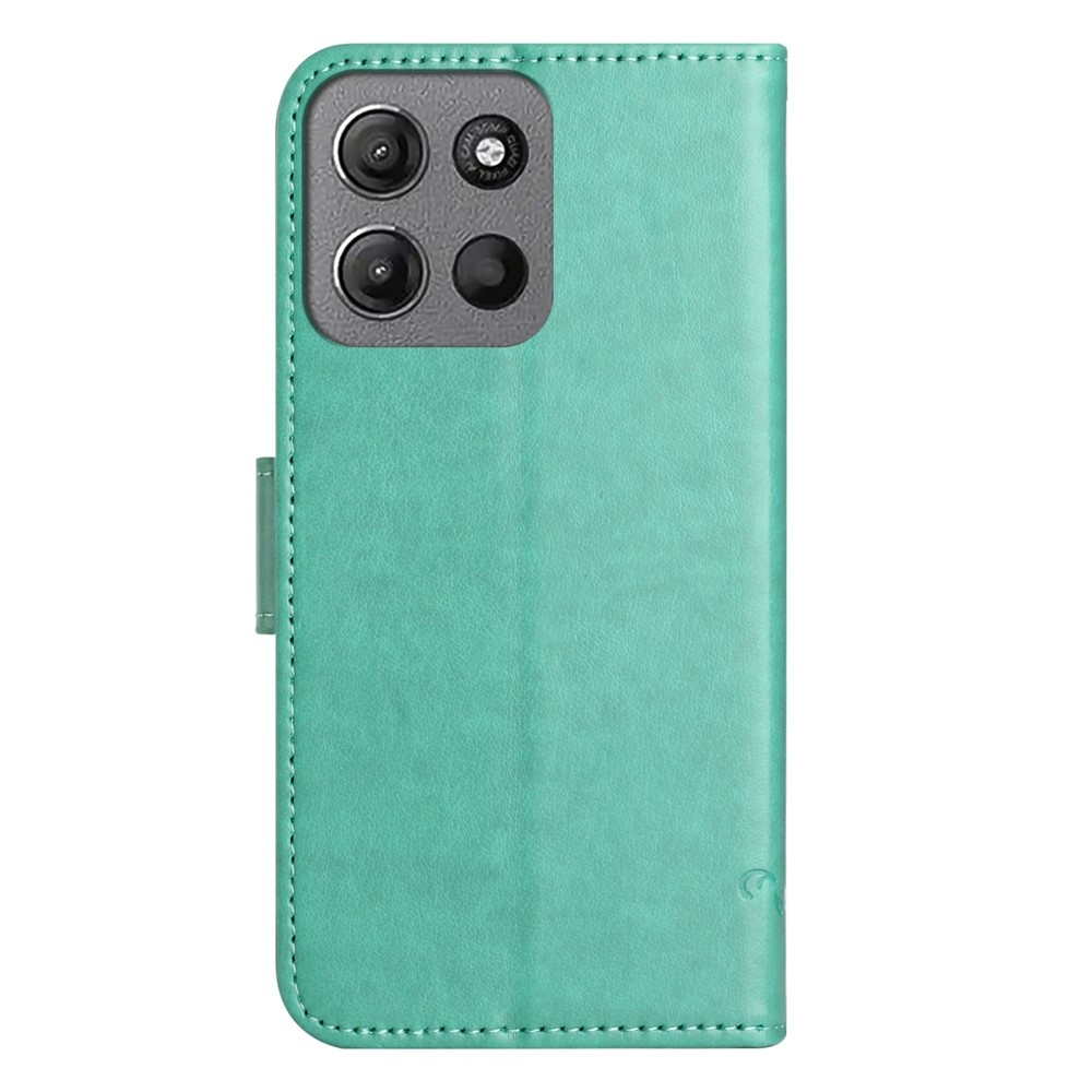 Flower könyvformájú tok a Motorola Moto G86 5G/G86 Power 5G készülékhez – kék-zöld