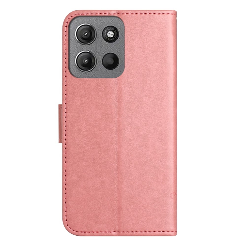 Flower könyvformájú tok a Motorola Moto G86 5G/G86 Power 5G készülékhez – rózsaszín