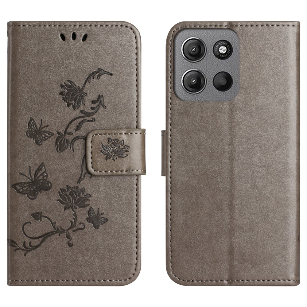 Flower könyvformájú tok a Motorola Moto G86 5G/G86 Power 5G készülékhez – szürke