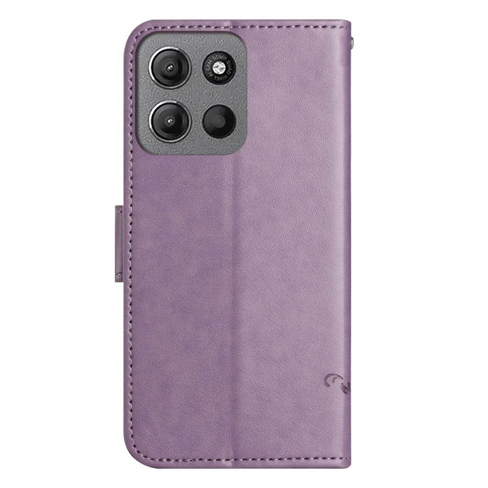 Flower könyvformájú tok a Motorola Moto G86 5G/G86 Power 5G készülékhez – világos lila