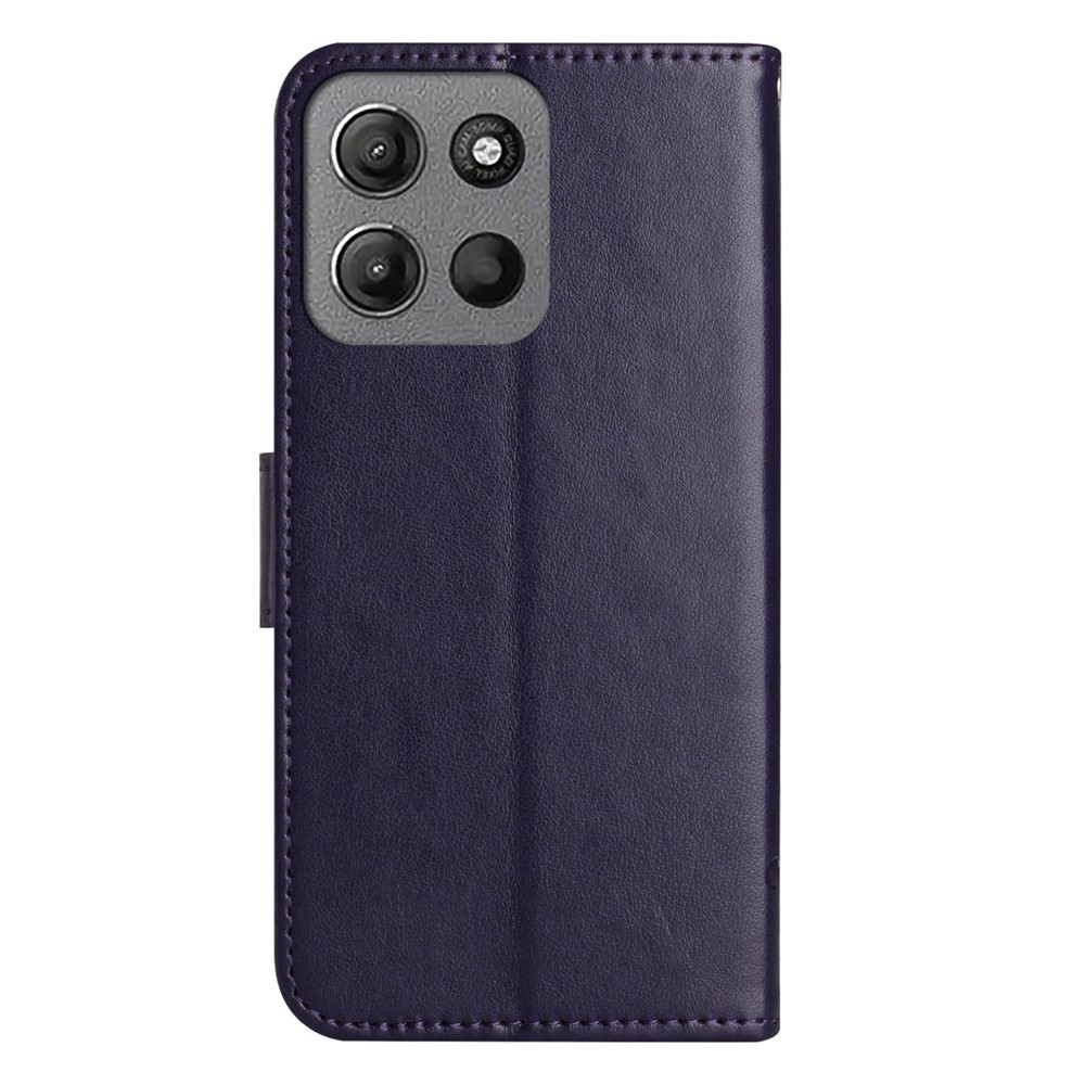 Flower könyvformájú tok a Motorola Moto G86 5G/G86 Power 5G készülékhez – sötétlila