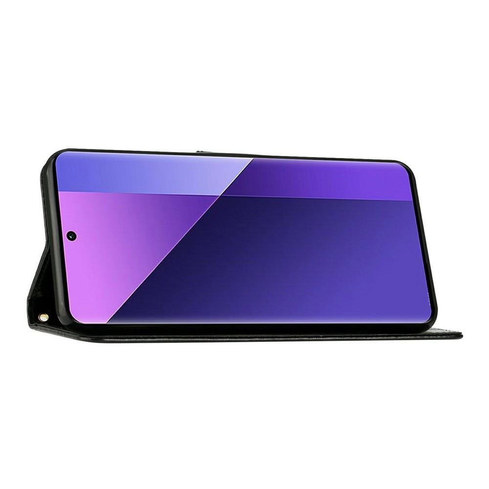 Virágok könyv tok Samsung Galaxy A27-hez - fekete