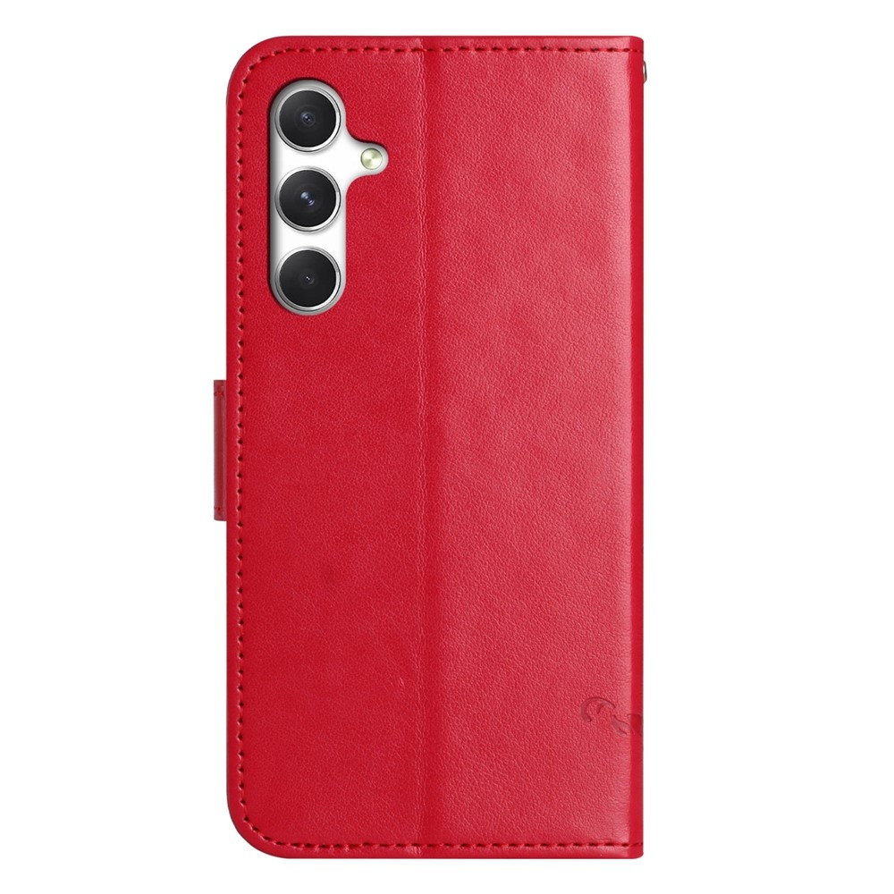 Virágos könyv tok Samsung Galaxy A27-hez - piros