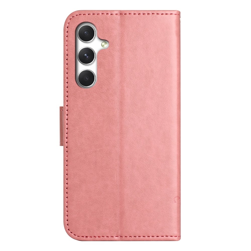 Virágos könyv tok Samsung Galaxy A27 - rózsaszínű