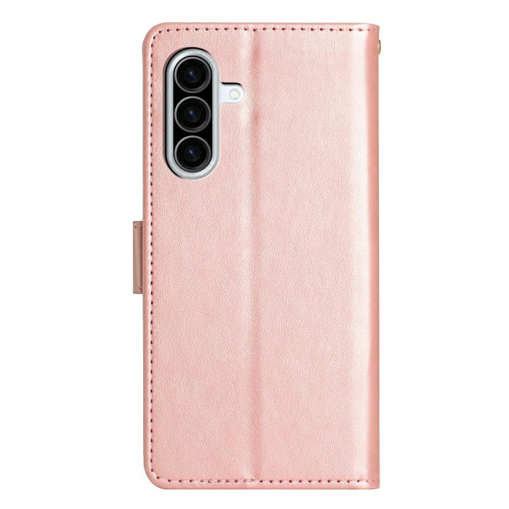 Virágok könyv tok Samsung Galaxy A27-hez - rózsaarany