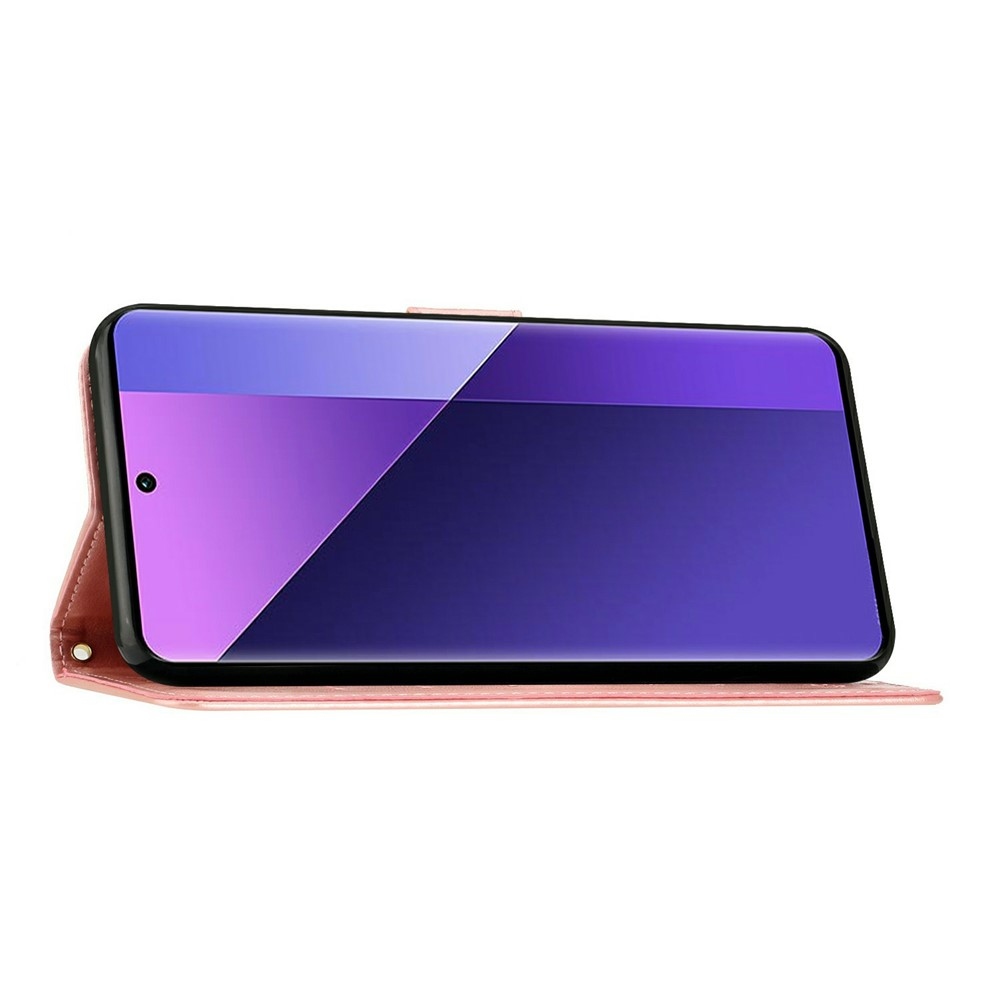 Virágok könyv tok Samsung Galaxy A27-hez - rózsaarany