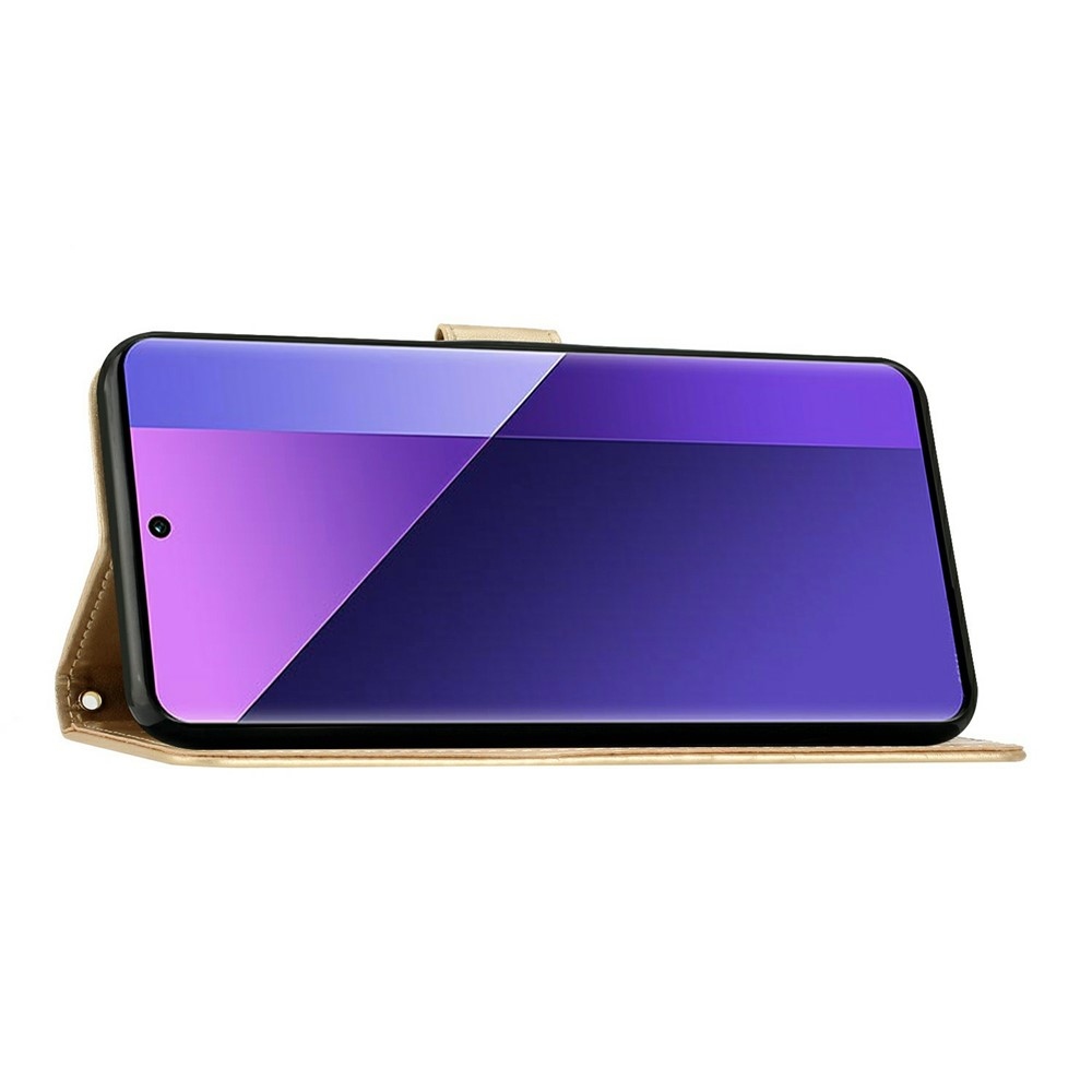 Virágok könyv tok Samsung Galaxy A27-hez - arany színű
