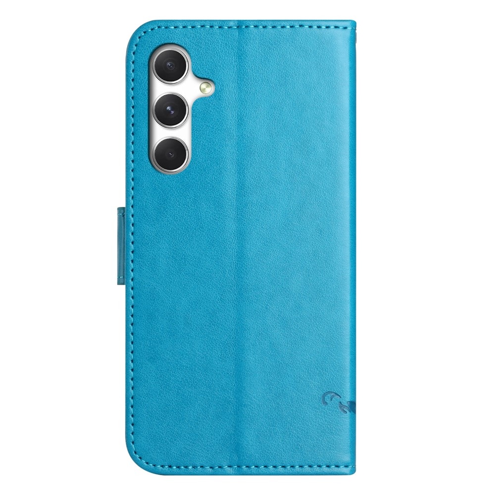Virágos könyv tok Samsung Galaxy A57 5G - kék