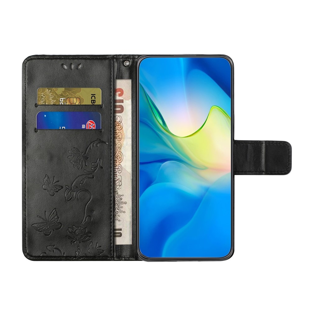 Virágos könyv tok Samsung Galaxy S26+ készülékhez - fekete