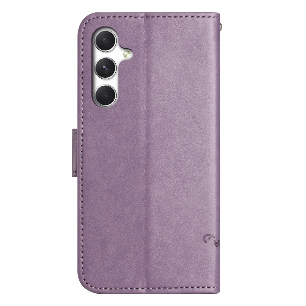 Virágos könyv tok Samsung Galaxy S26+ készülékhez - világos lila