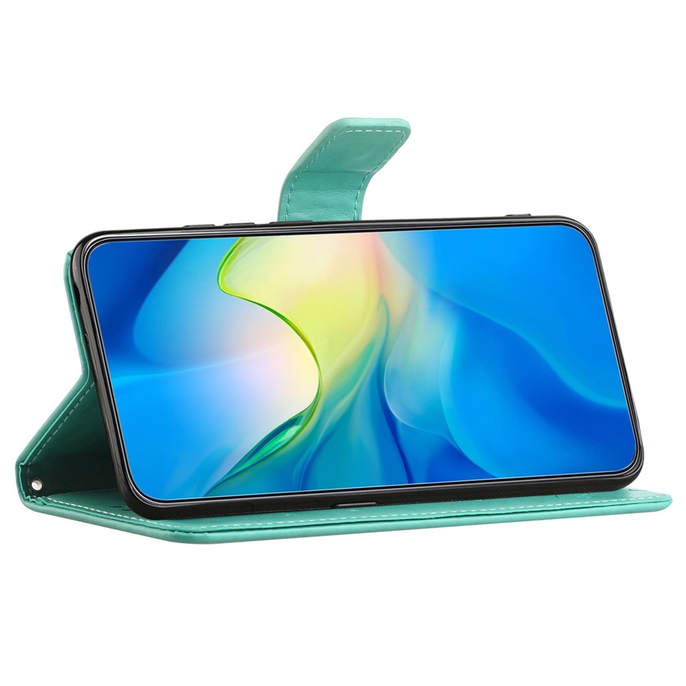 Virágos könyvtáska Xiaomi Poco M8 5G/Redmi Note 15 5G - teal színben