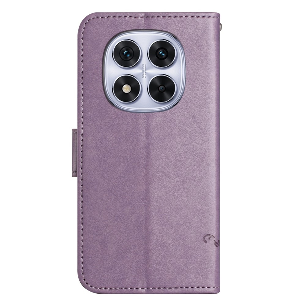 Virágos könyvtáska Xiaomi Poco M8 5G/Redmi Note 15 5G - világos lila