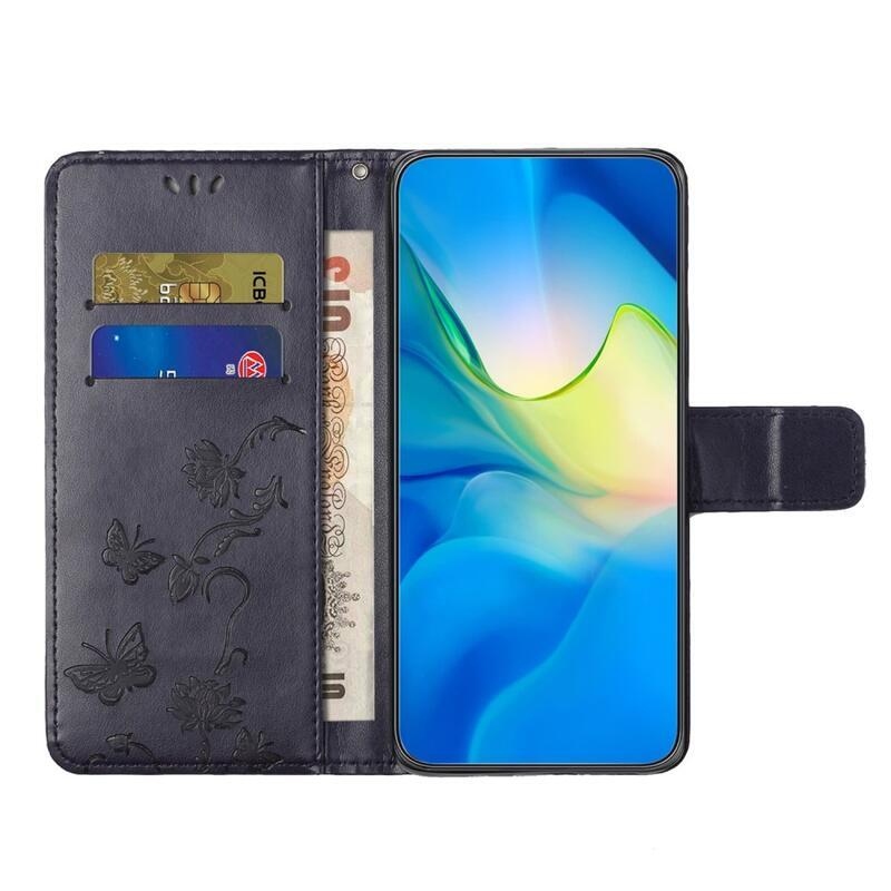Virágos könyv tok Xiaomi Redmi Note 12 5G/Poco X5 5G - sötét lila