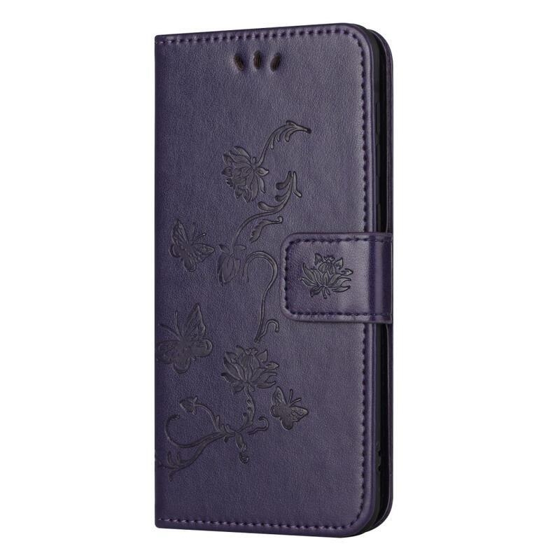 Virágos könyv tok Xiaomi Redmi Note 12 5G/Poco X5 5G - sötét lila