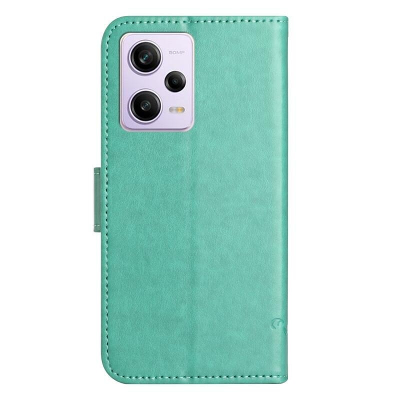 Virágos könyvtáska Xiaomi Redmi Note 12 5G/Poco X5 5G - zöld