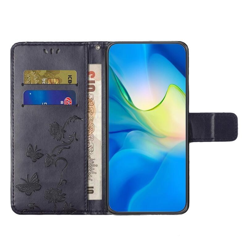 Virágos könyv tok Xiaomi Redmi Note 12 Pro+ 5G - sötét lila