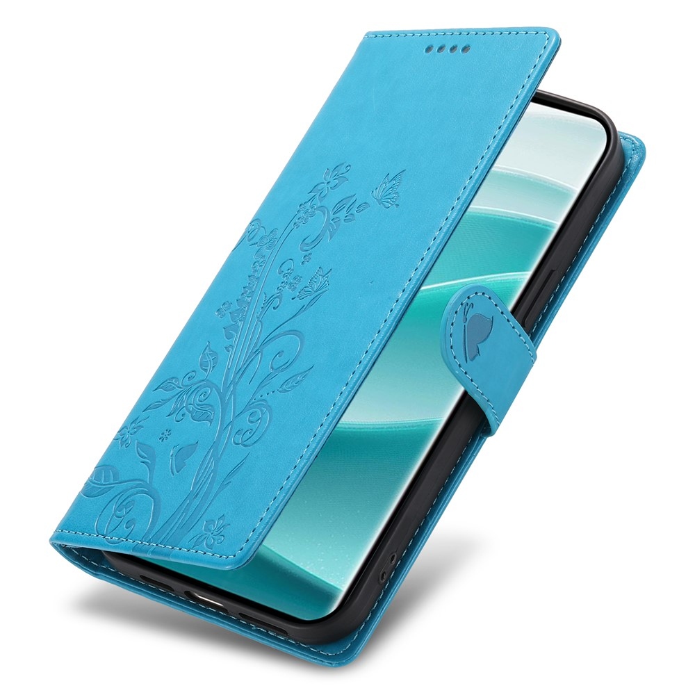 Virágos könyv tok a Xiaomi Redmi Note 15 Pro 4G-hez - kék