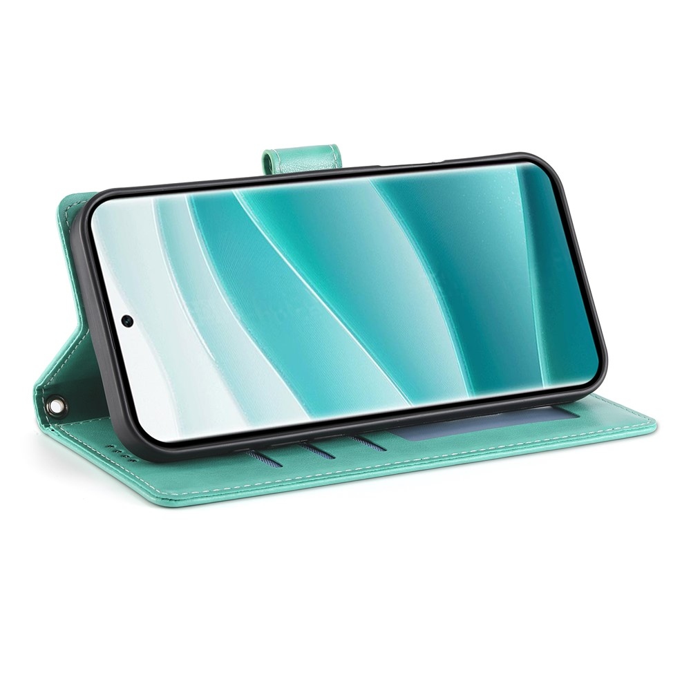 Virágos könyv tok a Xiaomi Redmi Note 15 Pro 4G-hez - teal színű