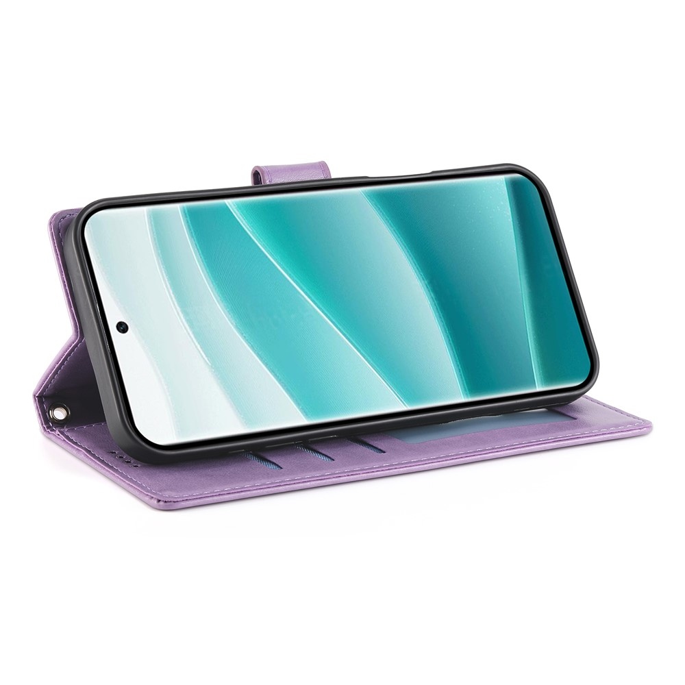 Virágos könyv tok Xiaomi Redmi Note 15 Pro 4G-hez - világos lila