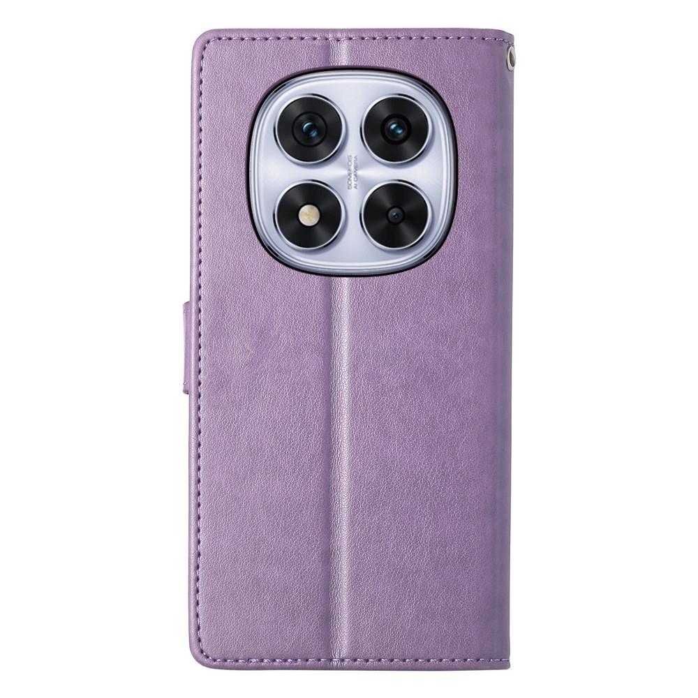 Virágos könyv tok Xiaomi Redmi Note 15 Pro 4G-hez - világos lila