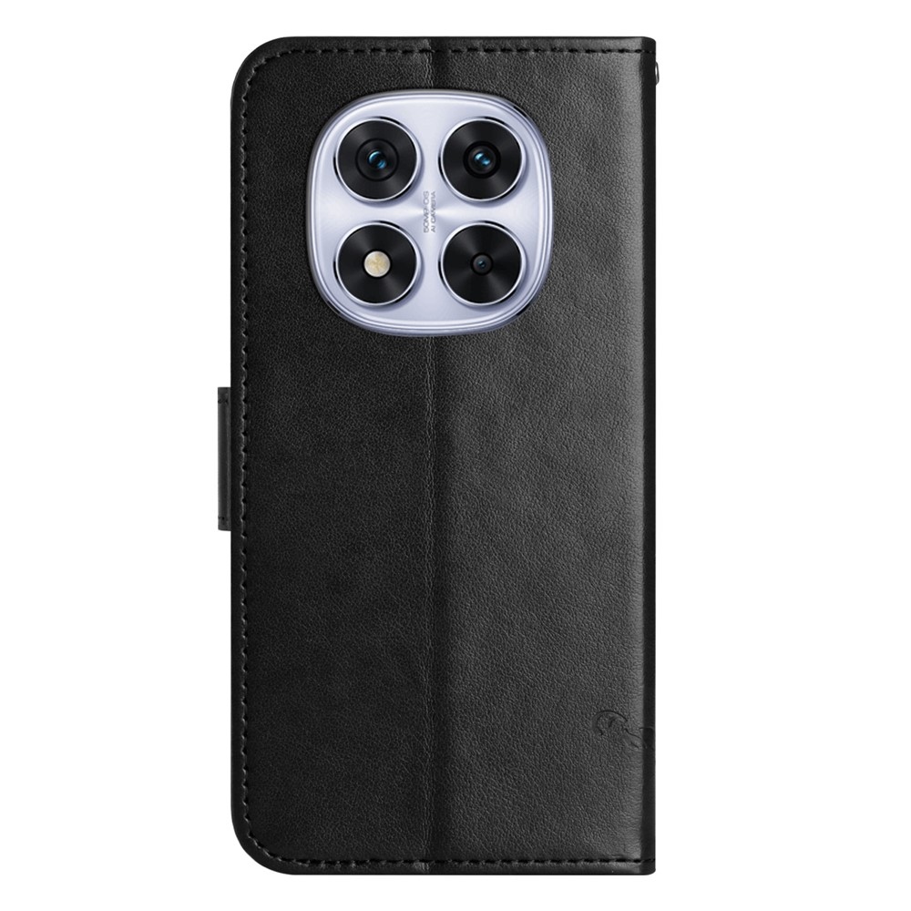 Virágos könyvtáska Xiaomi Redmi Note 15 Pro+ 5G/Xiaomi Poco M8 Pro 5G - fekete