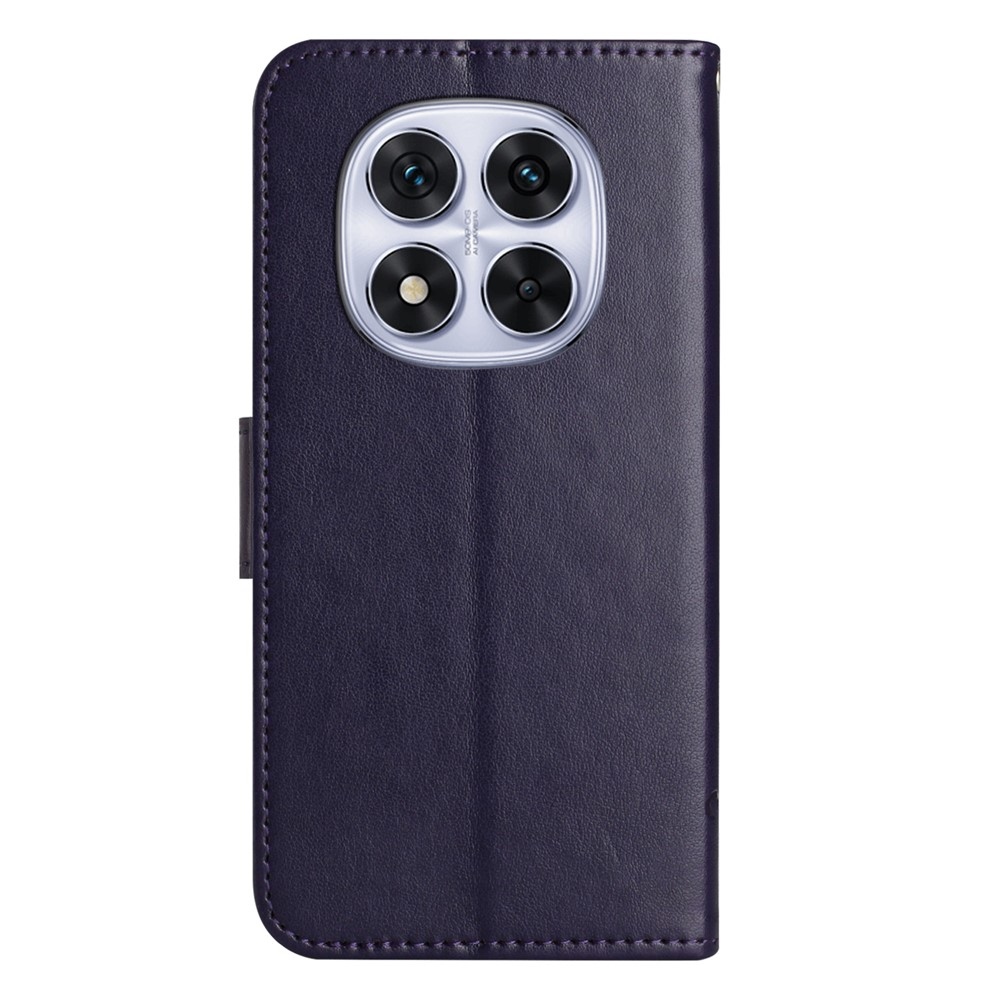 Virágos könyv tok Xiaomi Redmi Note 15 Pro+ 5G/Xiaomi Poco M8 Pro 5G - sötét lila