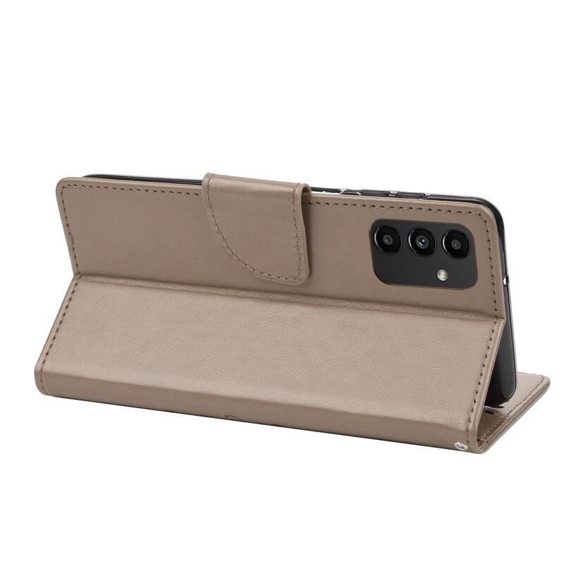 Virág PU bőr pénztárca tok Samsung Galaxy A13 4G - szürke