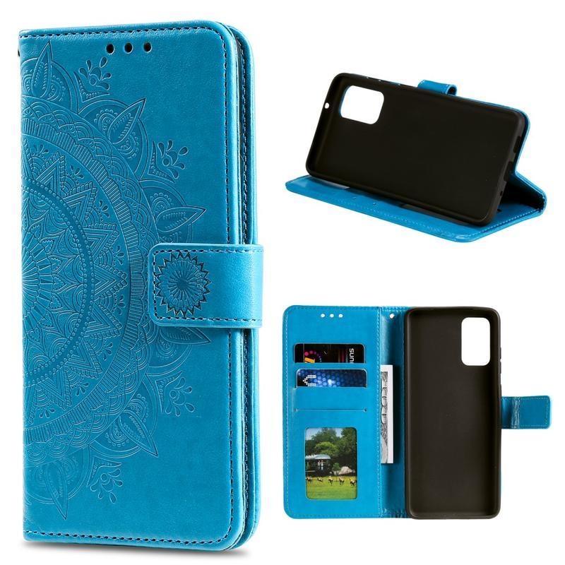 Virág PU bőr pénztárca tok Xiaomi Mi 10T 5G/10T Pro 5G - kék