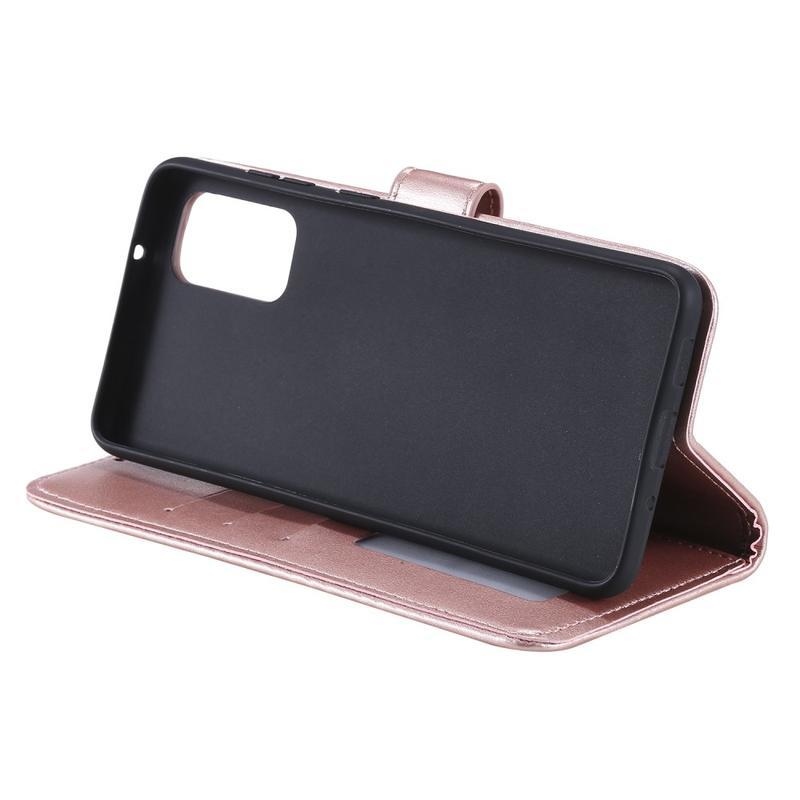 Virág PU bőr pénztárca tok Xiaomi Mi 10T 5G/10T Pro 5G - rózsa arany