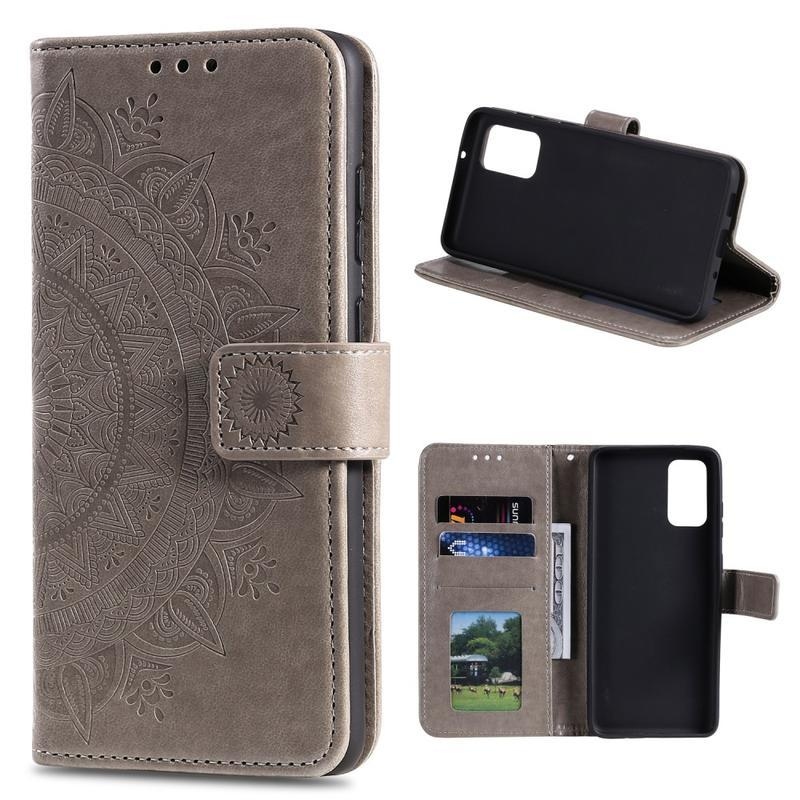 Virág PU bőr pénztárca tok Xiaomi Mi 10T 5G/10T Pro 5G - szürke