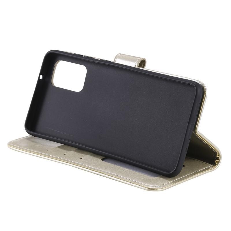 Virág PU bőr pénztárca tok Xiaomi Mi 10T 5G/10T Pro 5G - arany színben