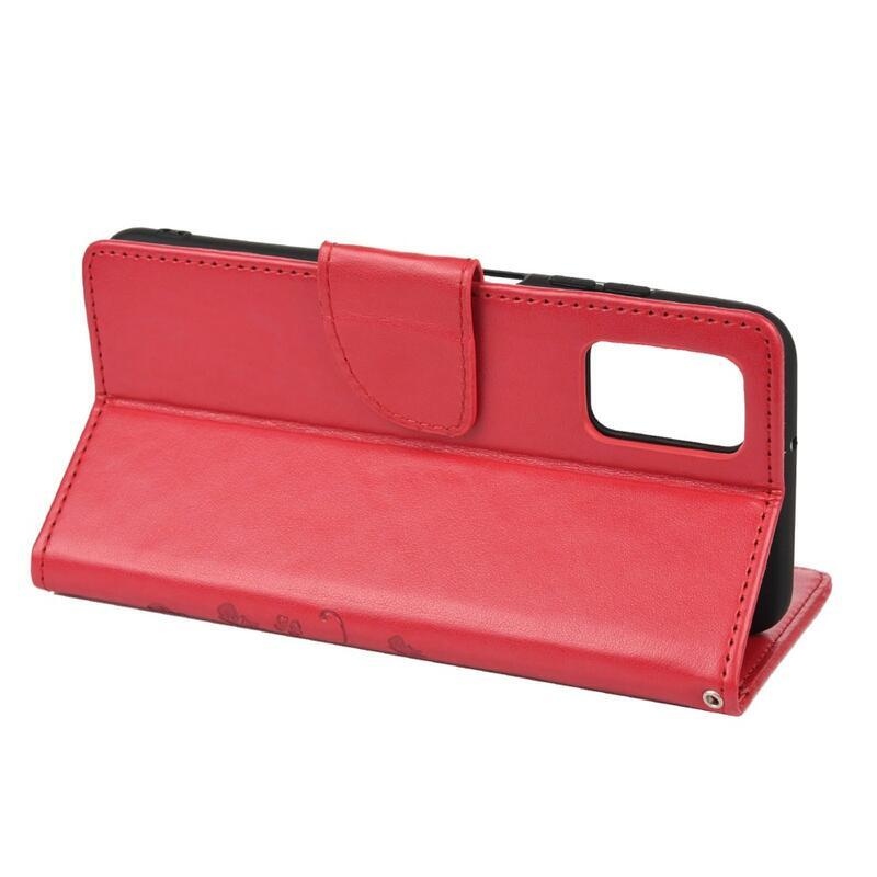 Virág PU bőr pénztárca tok Xiaomi Redmi 10/Redmi 10 (2022) - piros