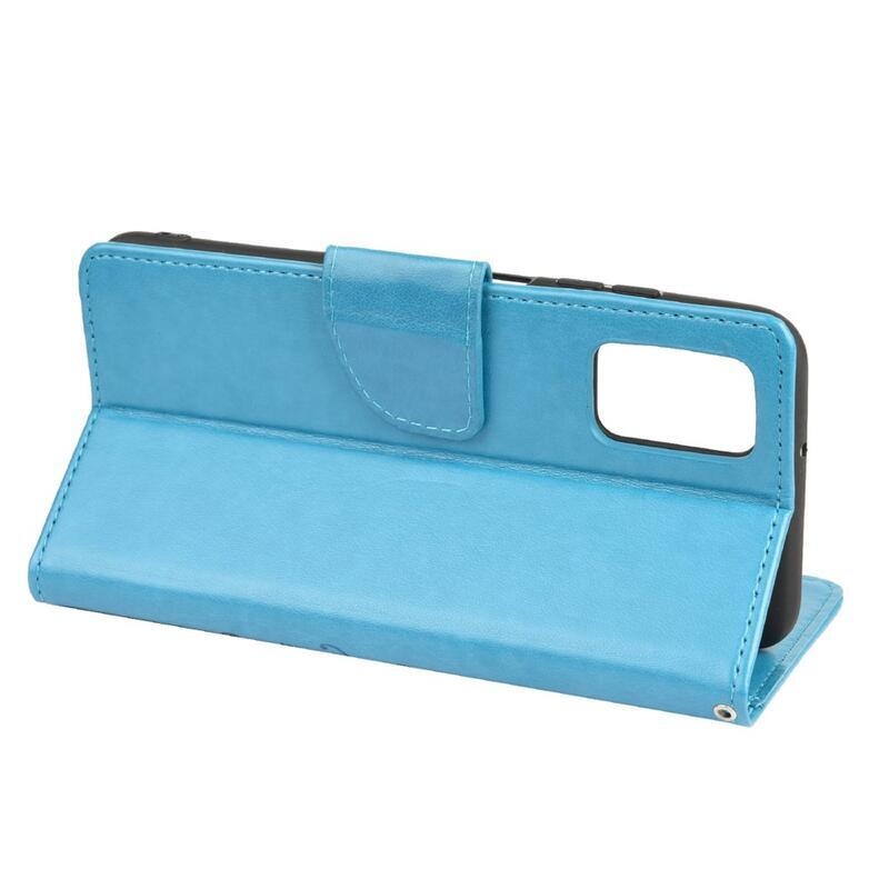 Virág PU bőr pénztárca tok Xiaomi Redmi 10/Redmi 10 (2022) - kék