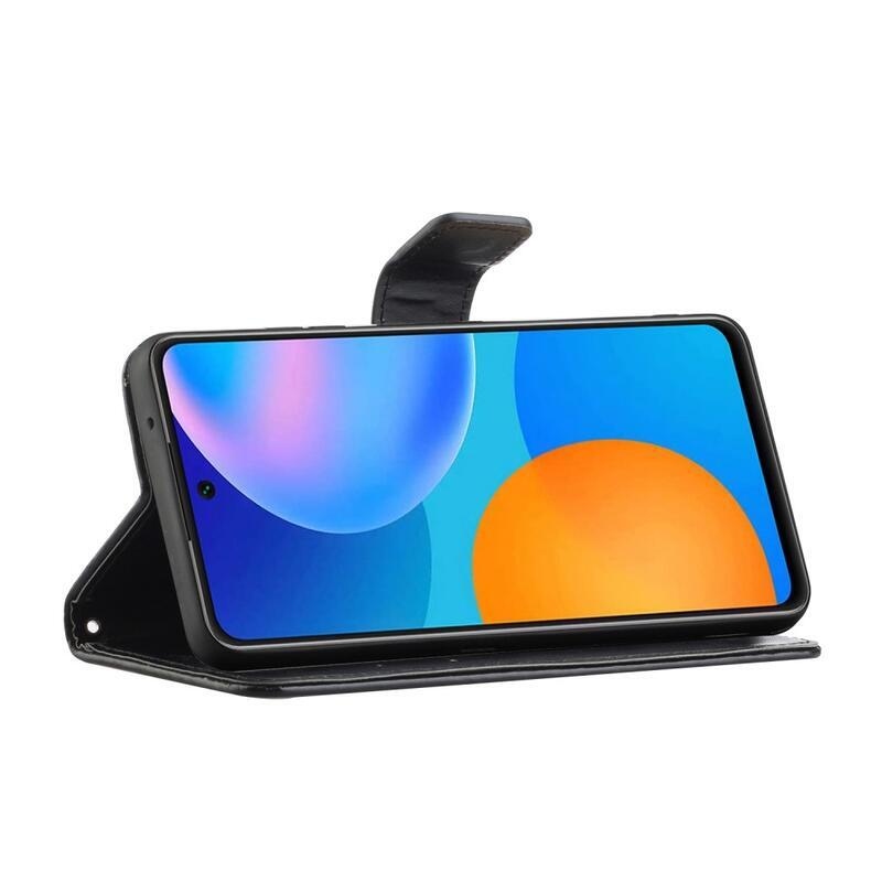 Virág PU bőr pénztárca tok Xiaomi Redmi Note 11 4G/Note 11S 4G - fekete