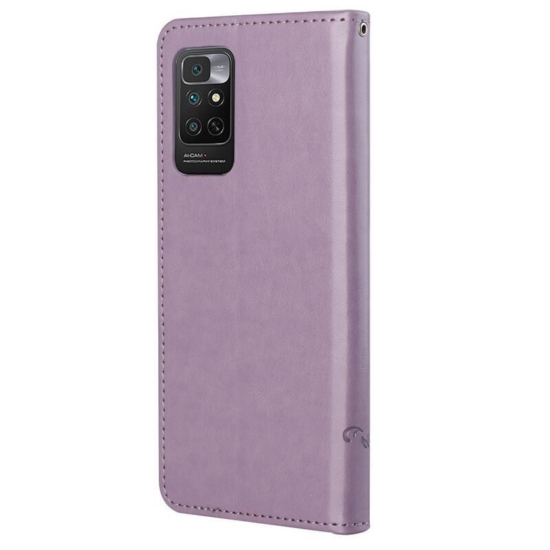 Virág PU bőr pénztárca tok Xiaomi Redmi Note 11 4G/Note 11S 4G - világos lila