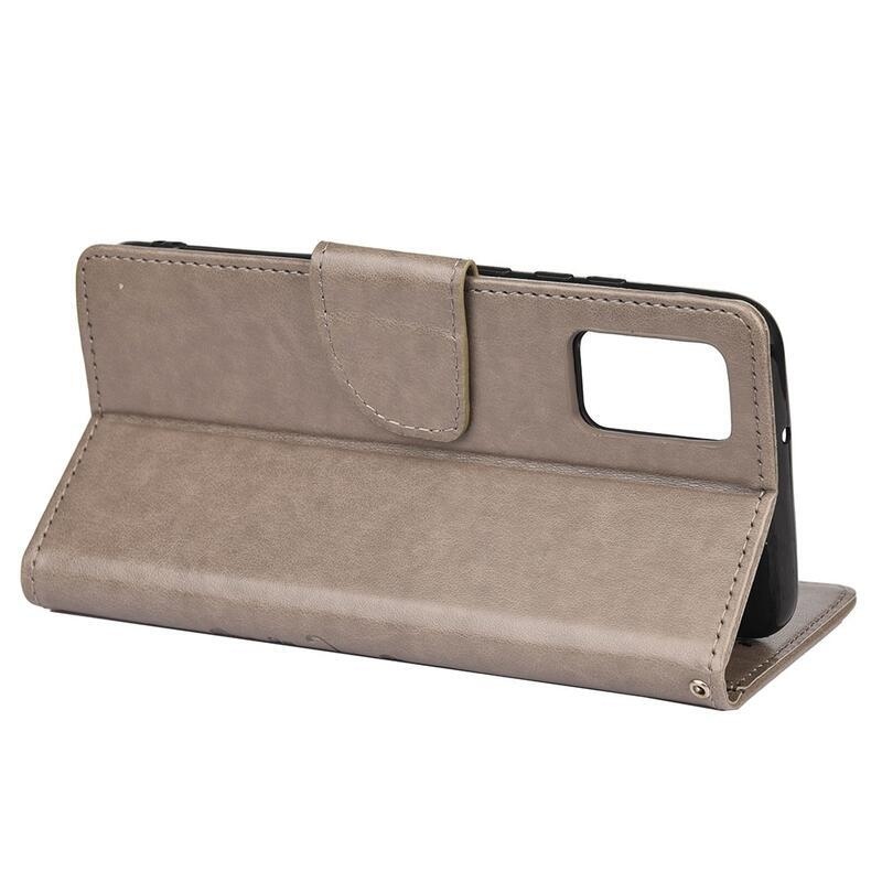 Virág PU bőr pénztárca tok Xiaomi Redmi Note 11 Pro 4G/5G - szürke