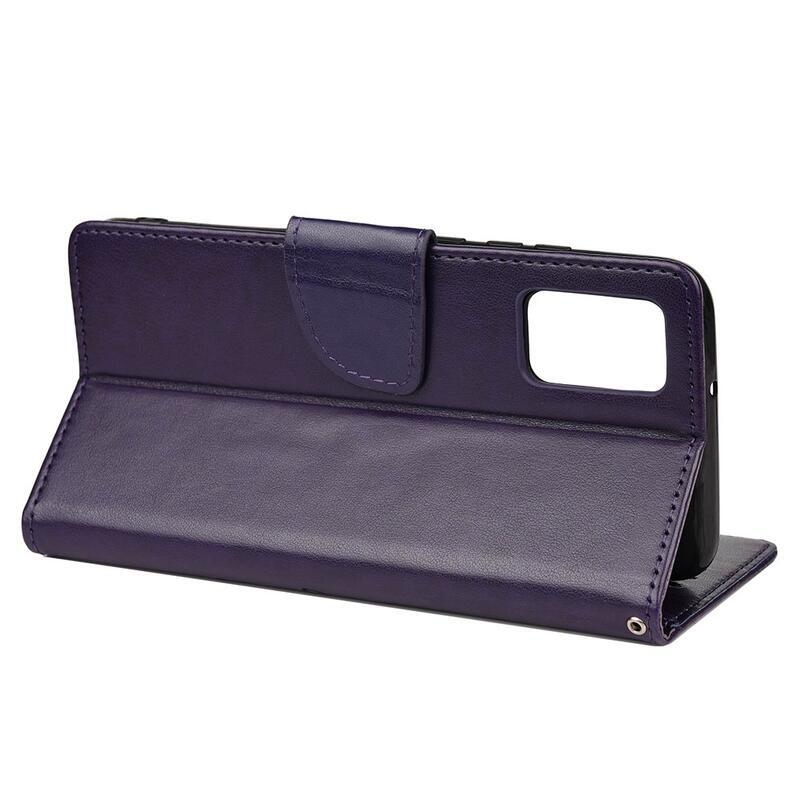 Virág PU bőr pénztárca tok Xiaomi Redmi Note 11 Pro 4G/5G - sötét lila