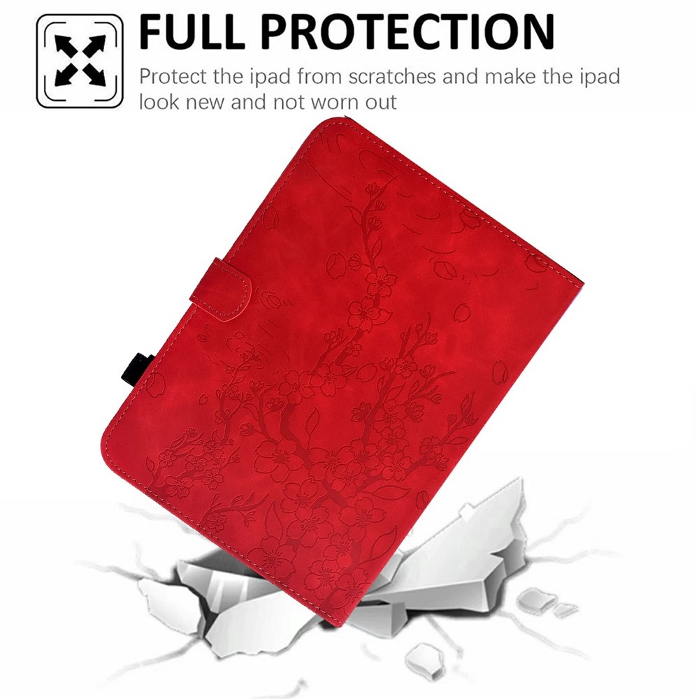 Flower zárható tok a Samsung Galaxy Tab S12+ táblagéphez – piros