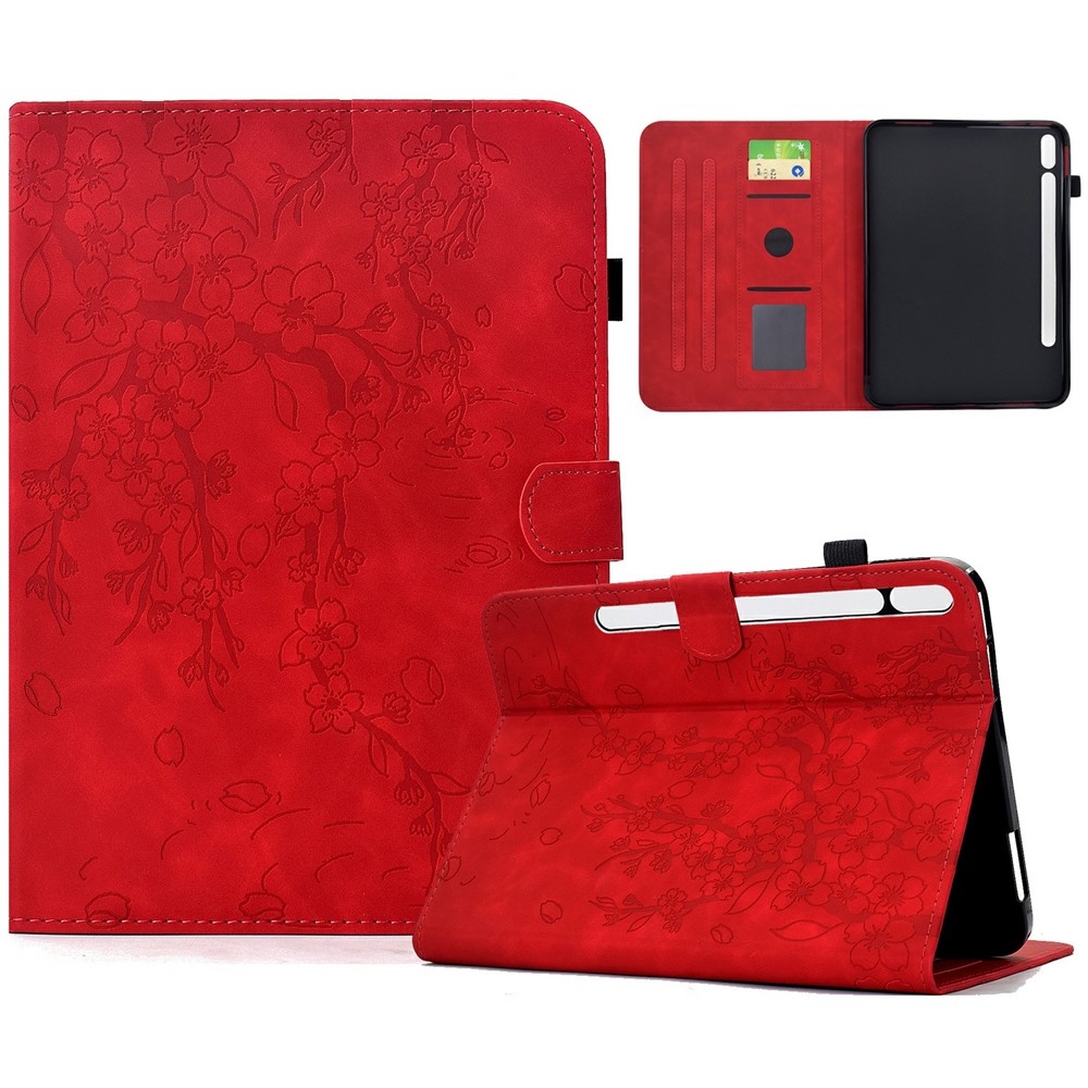 Flower zárható tok a Samsung Galaxy Tab S12+ táblagéphez – piros