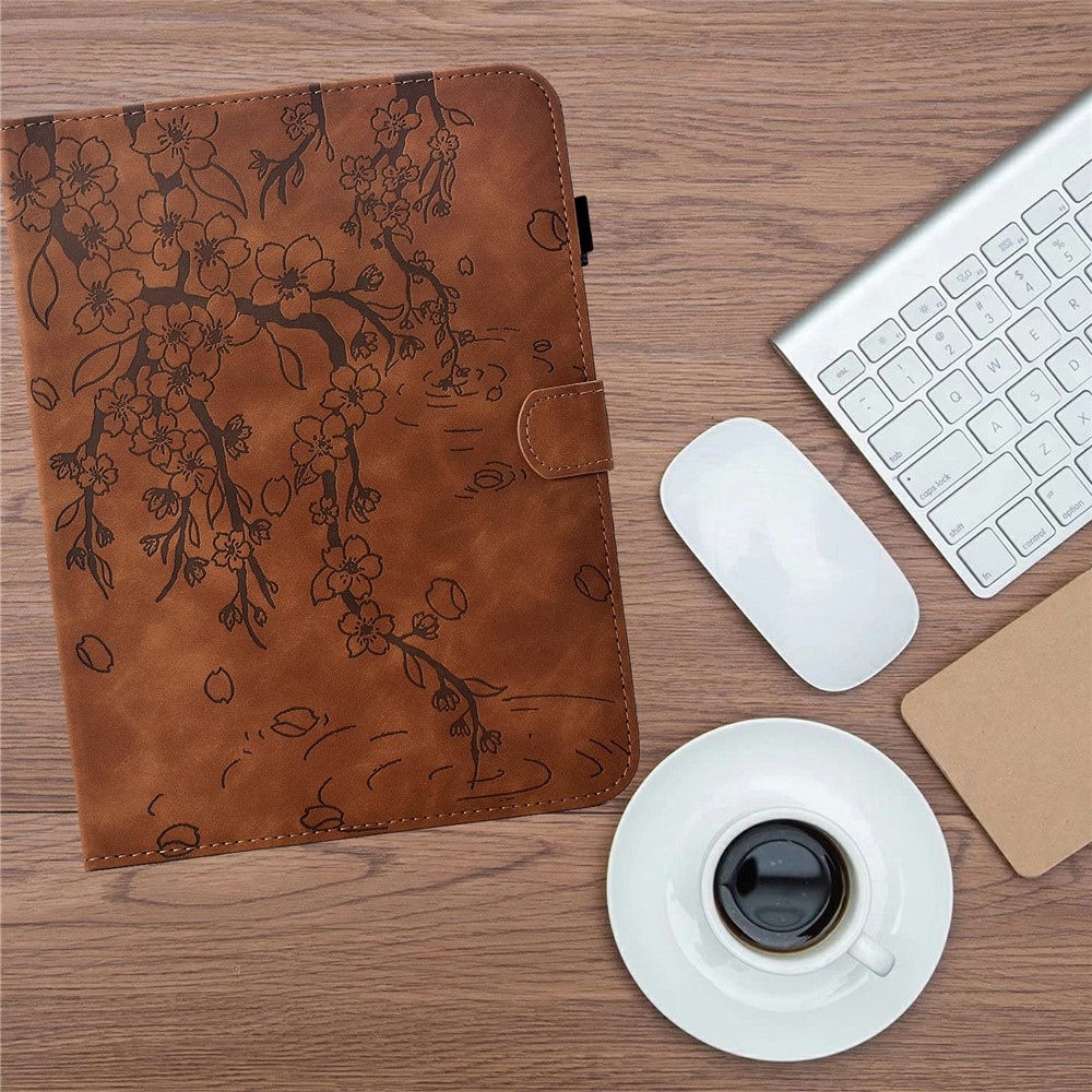 Flower zárható tok a Samsung Galaxy Tab S12+ táblagéphez – barna