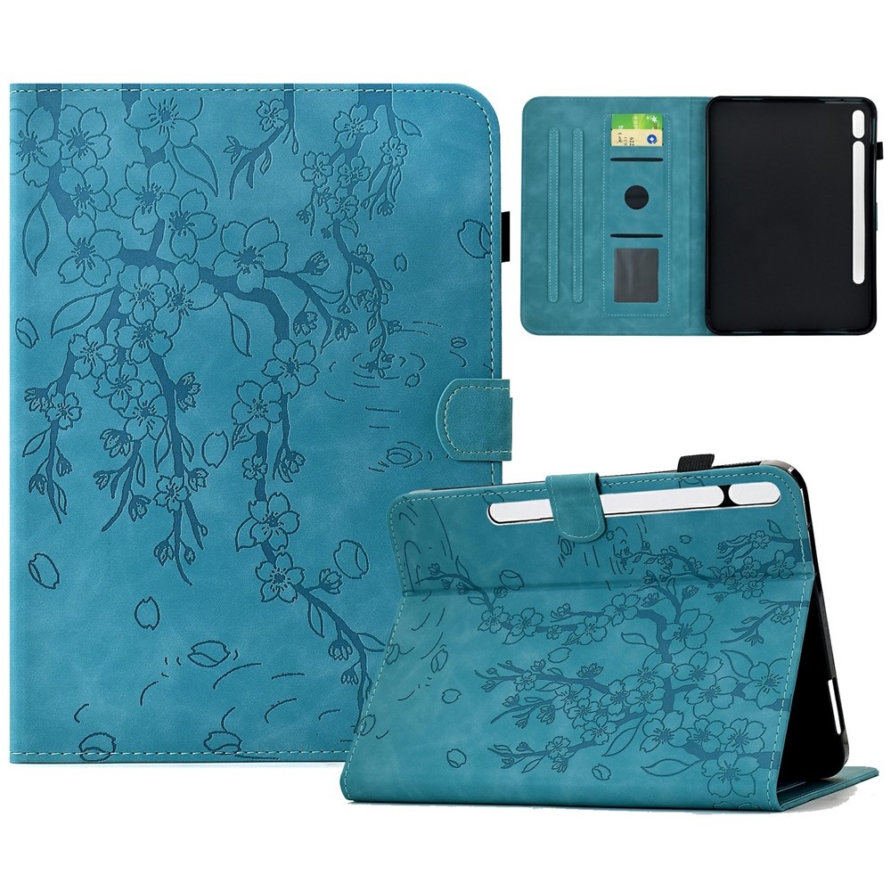 Flower zárható tok a Samsung Galaxy Tab S12+ táblagéphez – kék