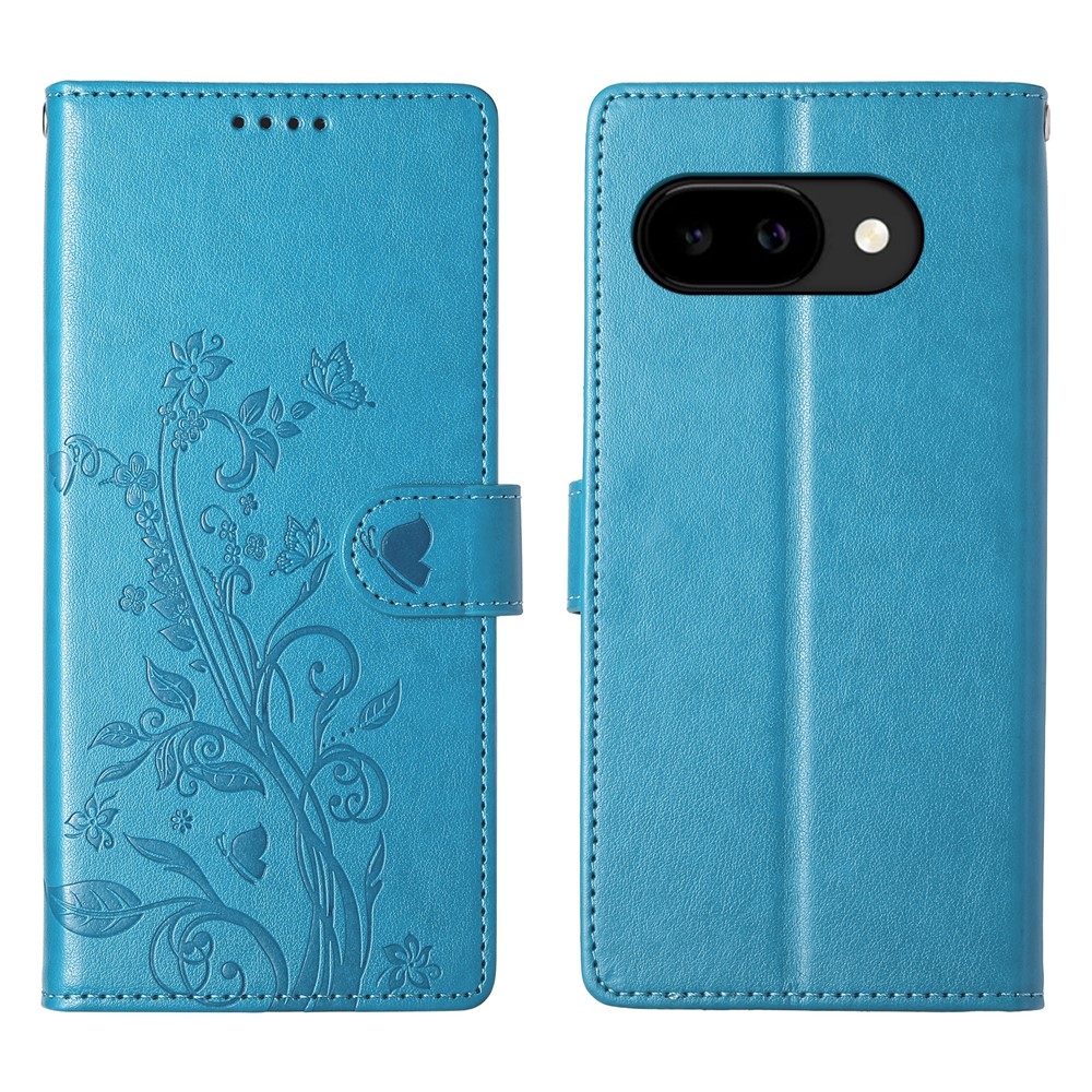Virágok könyv tok a Google Pixel 10a számára - kék
